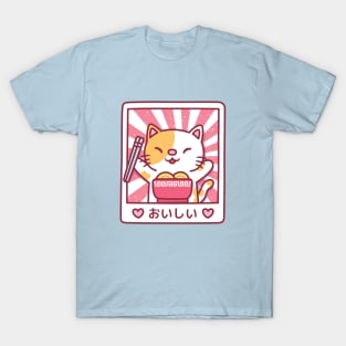 Cute Neko Cat Loves Ramen Noodles T-Shirt